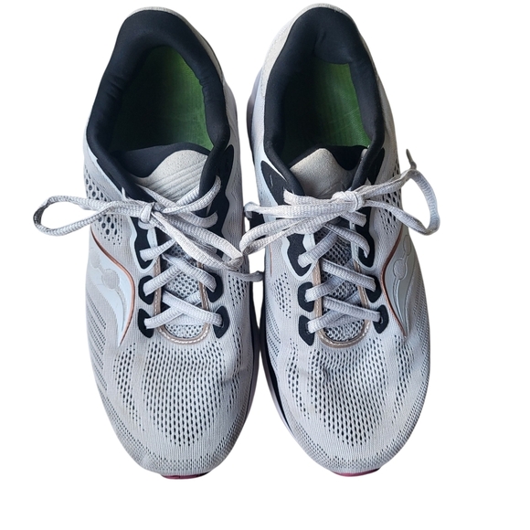 Saucony Ride 14 Gray Womens Running Trainers Sneakers Size 11 Wide - Picture 2 of 11